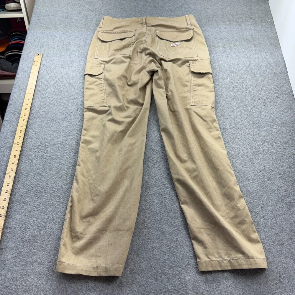 True Religion Cargo Pants Mens 34x31 Straight Fit Tan Khaki Cotton Twill Utility